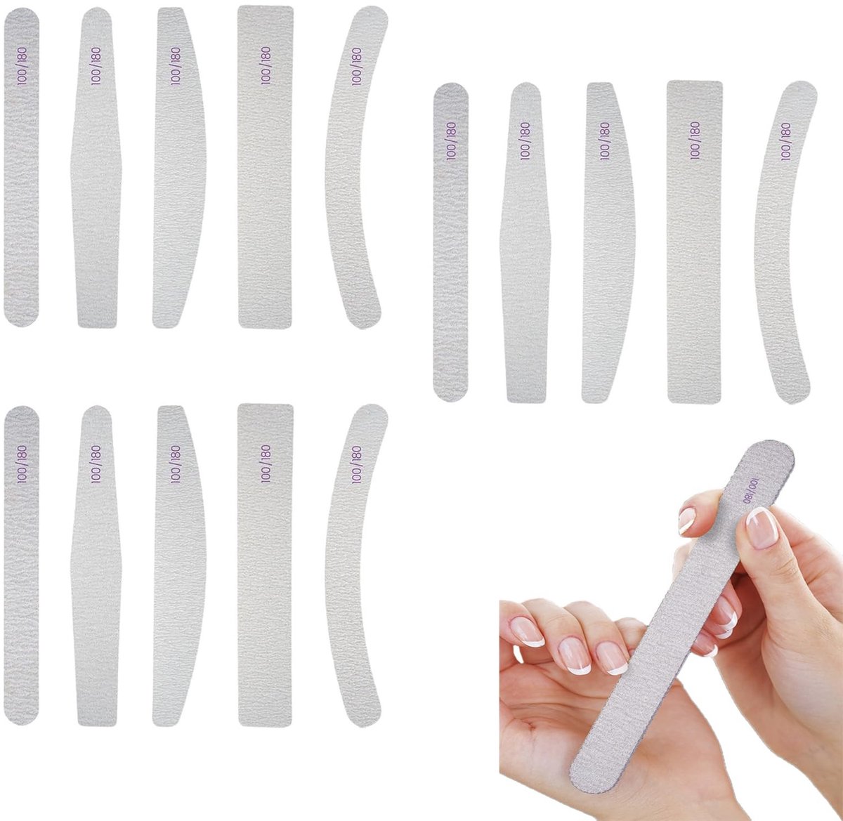 Dailygoods - Cosensi - Dailygoods - Set van 15 Nagelvijlen 100/180 voor Perfecte Manicure