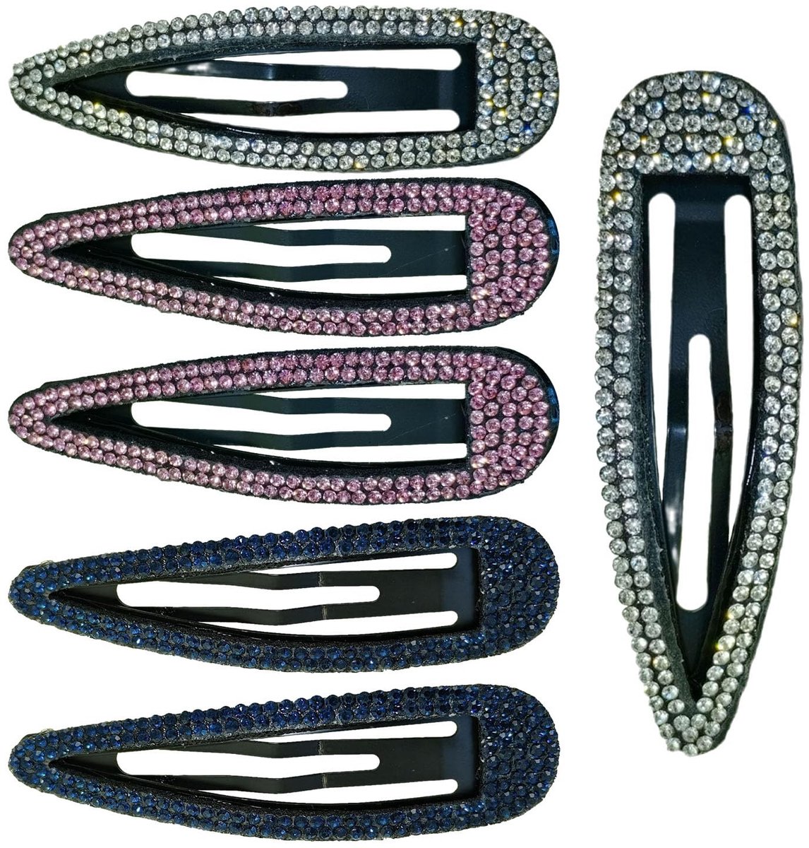 Dailygoods - 6-Delige Strass Haarspeldjes met Kristallen