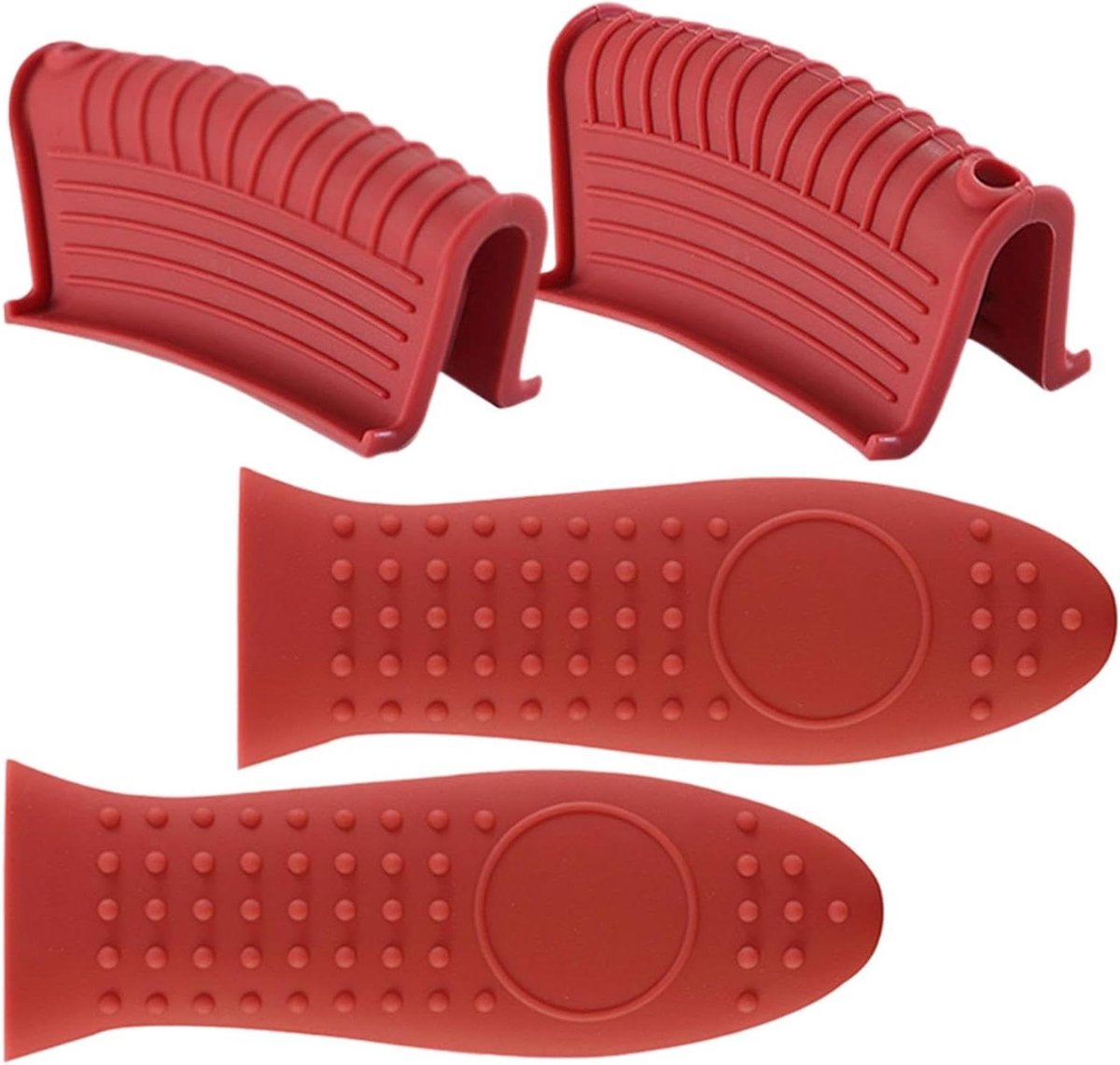 Pannen Handvat Covers - Hittebestendige Houders - Veilig Koken - Set van Vier - 4 Stuks - Rood