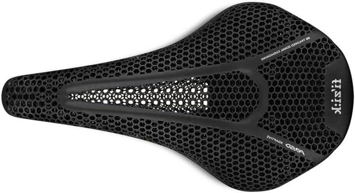 Fietszadel - Kort zadel - Fietstochten maken - 3D-geprinte demping - 140 mm - Zwart