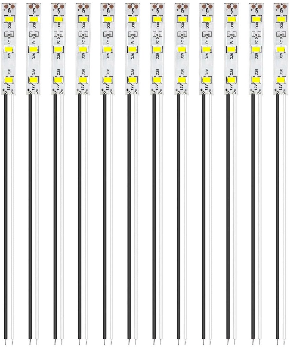 Dailygoods - 12 Stuks 50 mm LED Voordraadstrips voor Modelbouw