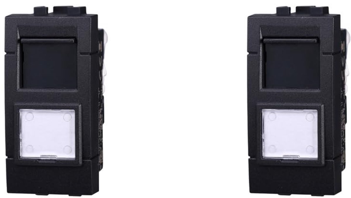 Netwerkstekker Gegevensdoos - RJ45 Module - LAN Bekabeling - CAT6 Standaard - 2 Stuks - Zwart