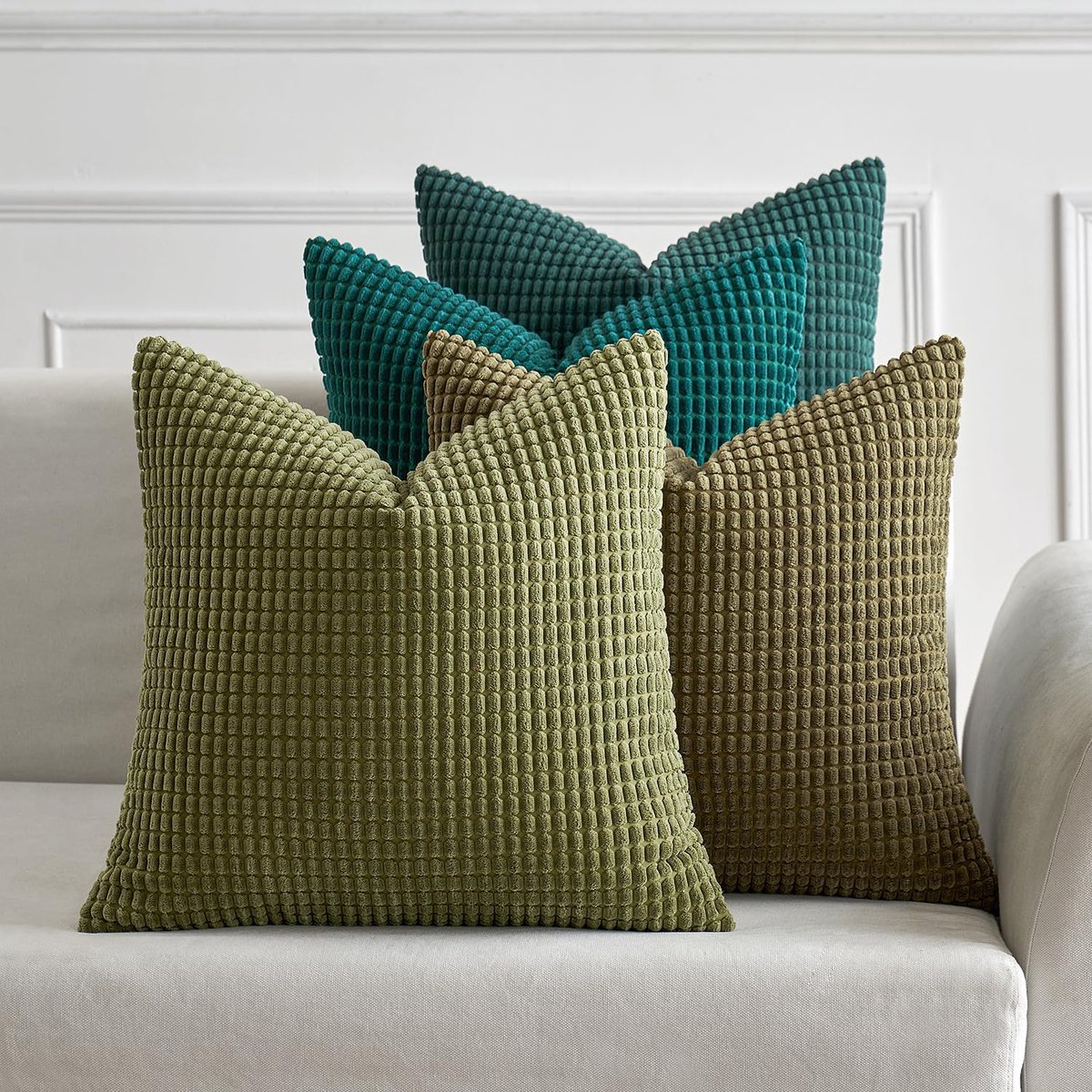 Kussenhoezen Set - Decoratieve Hoezen - Bank en Stoel - Zachte Corduroy Stof - 40 x 40 cm