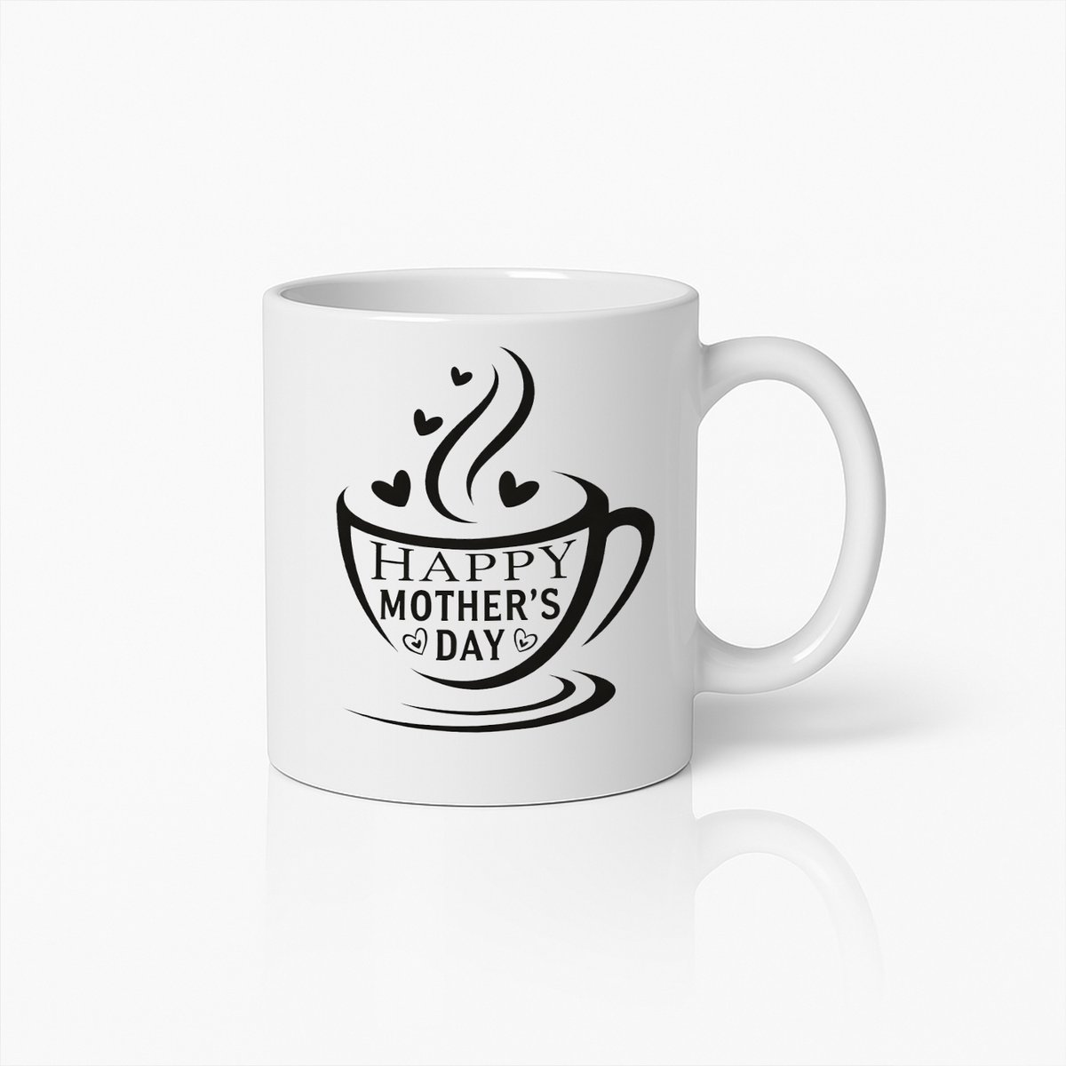 Happy Mother's Day Koffiemok - Elegant Moederdag Cadeau - Thee Beker voor Mama - Wit