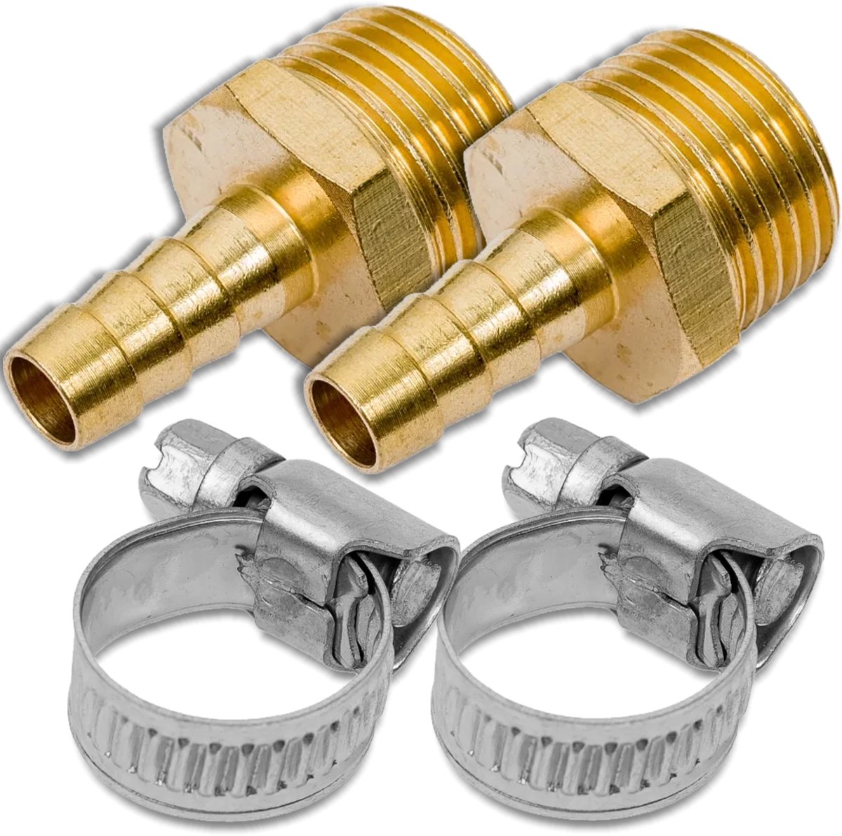 Rockforce - Pneumatisch Koppeling - 1/2" Buitendraad - 8 mm Jodeelka - 2 Stuks