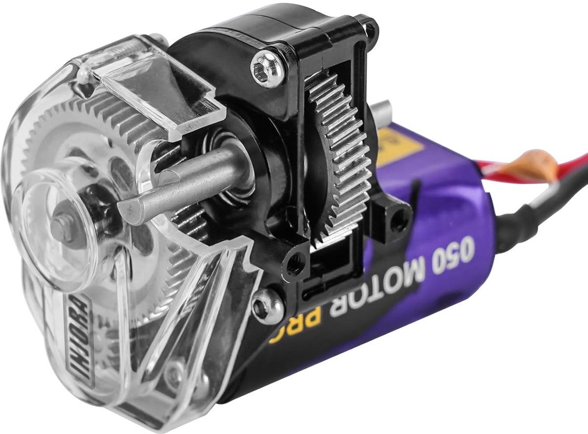 RC Transmissie Motor - Crawler Onderdelen - RC Upgrade - Aluminium Acryl - 50T 050 Motor - Zwart