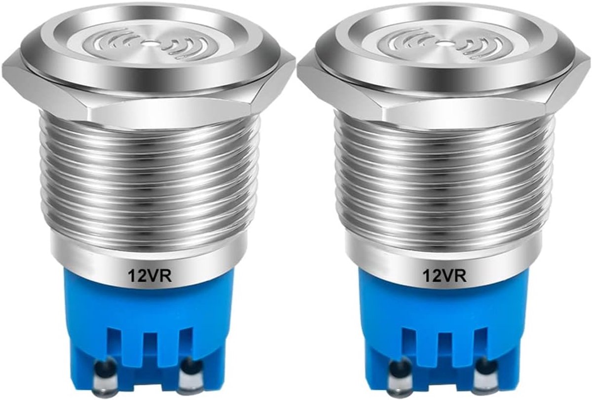 Indicatielampje Zoemer - Alarmlicht Signaal - Paneel Montage - Waterdicht IP65 Roestvrij - 19mm DC 12V - Rood LED