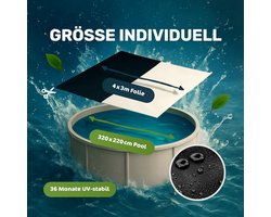 Zwembadafdekking - Afdekfolie Zwembad - Winterklaar Maken - EasyFlex Sluiting - 4 x 3 Meter