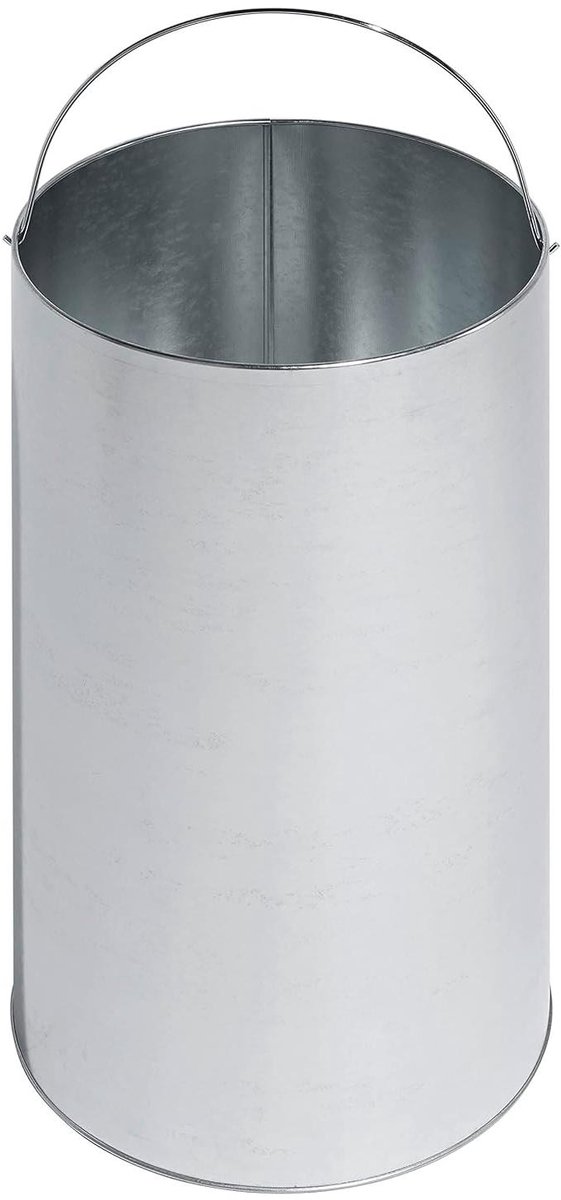 Afvalemmer RVS - Prullenbak - Kantoor - Met Binnenemmer - 40 Liter - Zilver