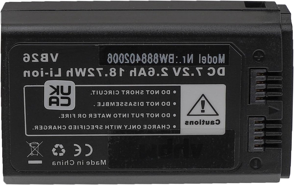 Camera Flitser Accu - Reservebatterij Lithium-ion - Fotografie - Hoge Capaciteit 2600mAh - 7.2V - Zwart