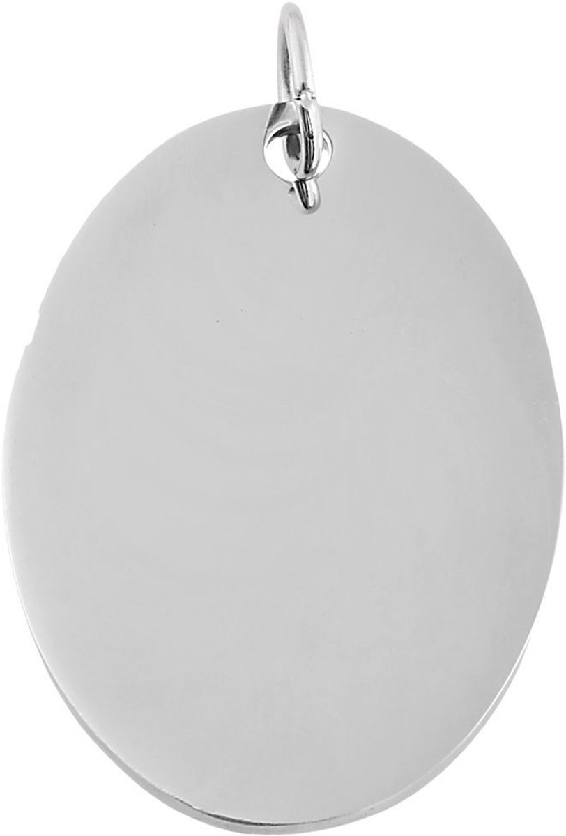 AKZENT Accent Unisex Hanger Amal Akzent roestvrijstalen graveerhanger, ovaal