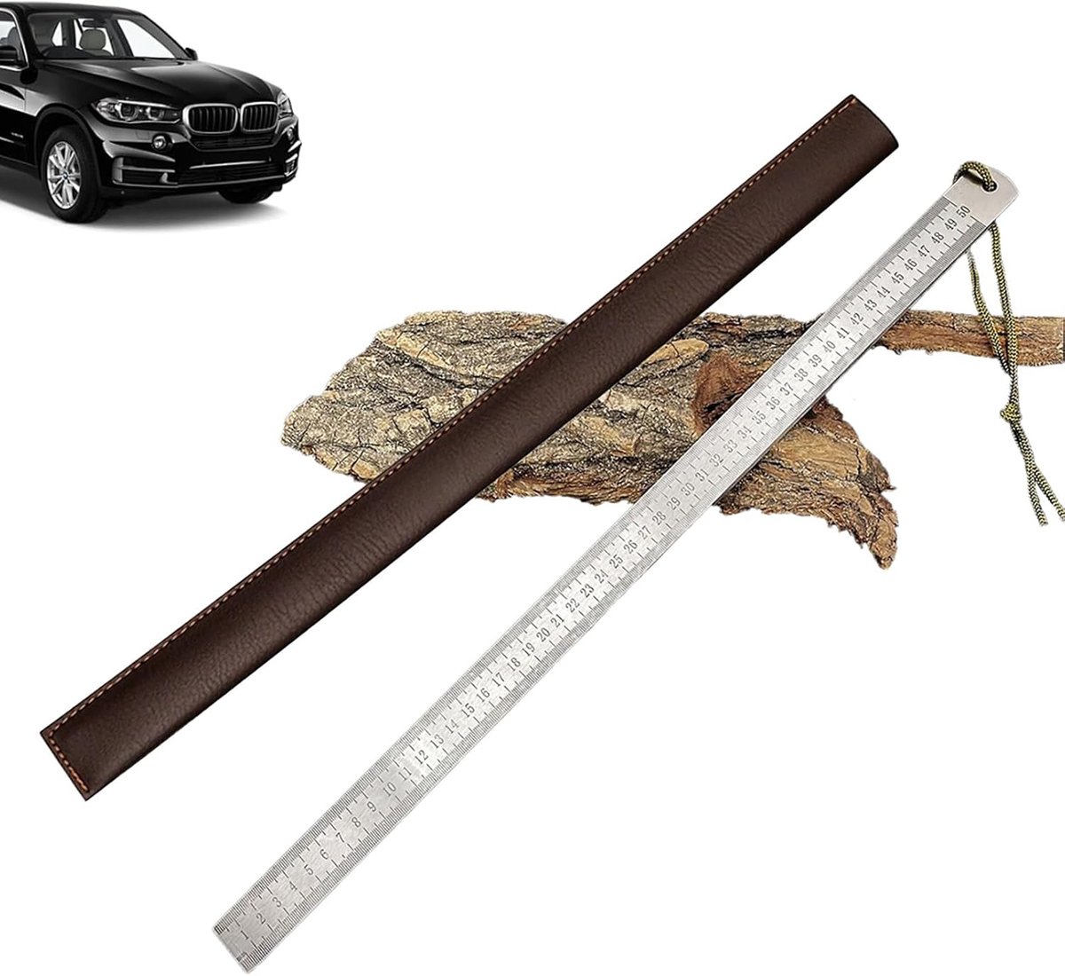 Metalen Liniaal Set - Zware Meetlat - Precisie Tekenwerk - Dubbele Schaal - 50cm Inch