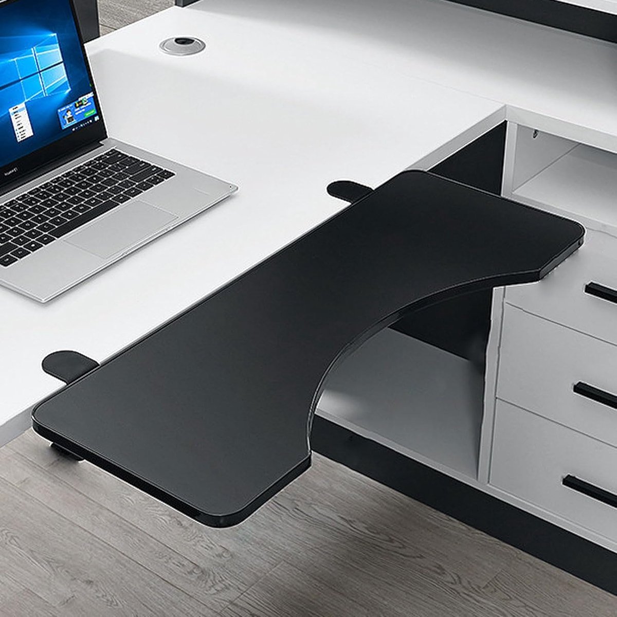 Bureau Verlengstuk - Bureau Uitbreiding - Meer Werkruimte - Zonder Boren - 52-75 cm Breed - Walnoot Look