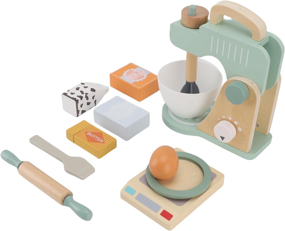 Houten Blender Speelset - Keuken Speelgoed - Kind Ontwikkeling - Realistisch Ontwerp - 25 x 23 x 12 cm