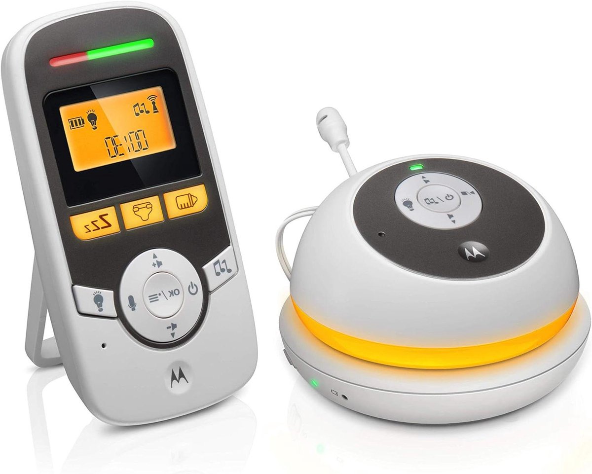 Babyfoon Audio - Draagbare Monitor - Baby Bewaken - Terugspreekfunctie Timer - 300 Meter Bereik - Wit