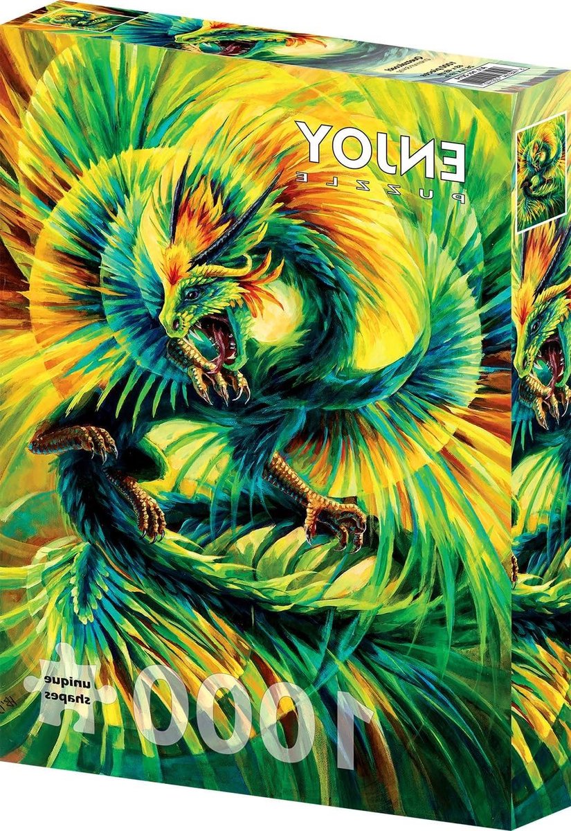Legpuzzel 1000 stukjes - Kleurrijk Azteeks - Ontspanning thuis - Hoge kwaliteit kunststof - 68 x 48 cm - Azteeks Quetzalcoatl