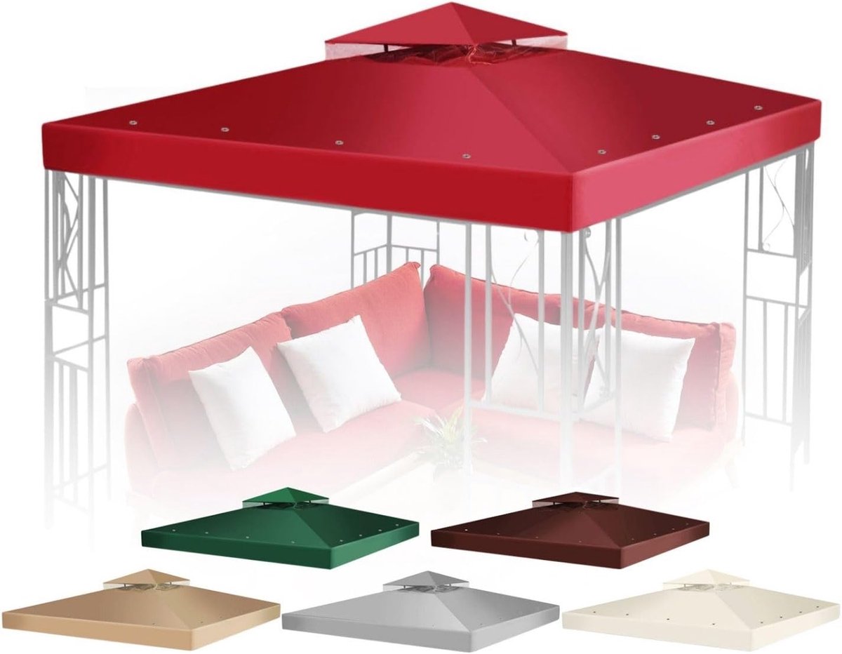 Gazebo Dakbedekking - Paviljoenhoes Vervanging - Buiten Ontspannen - Dubbele Laag Ventilat