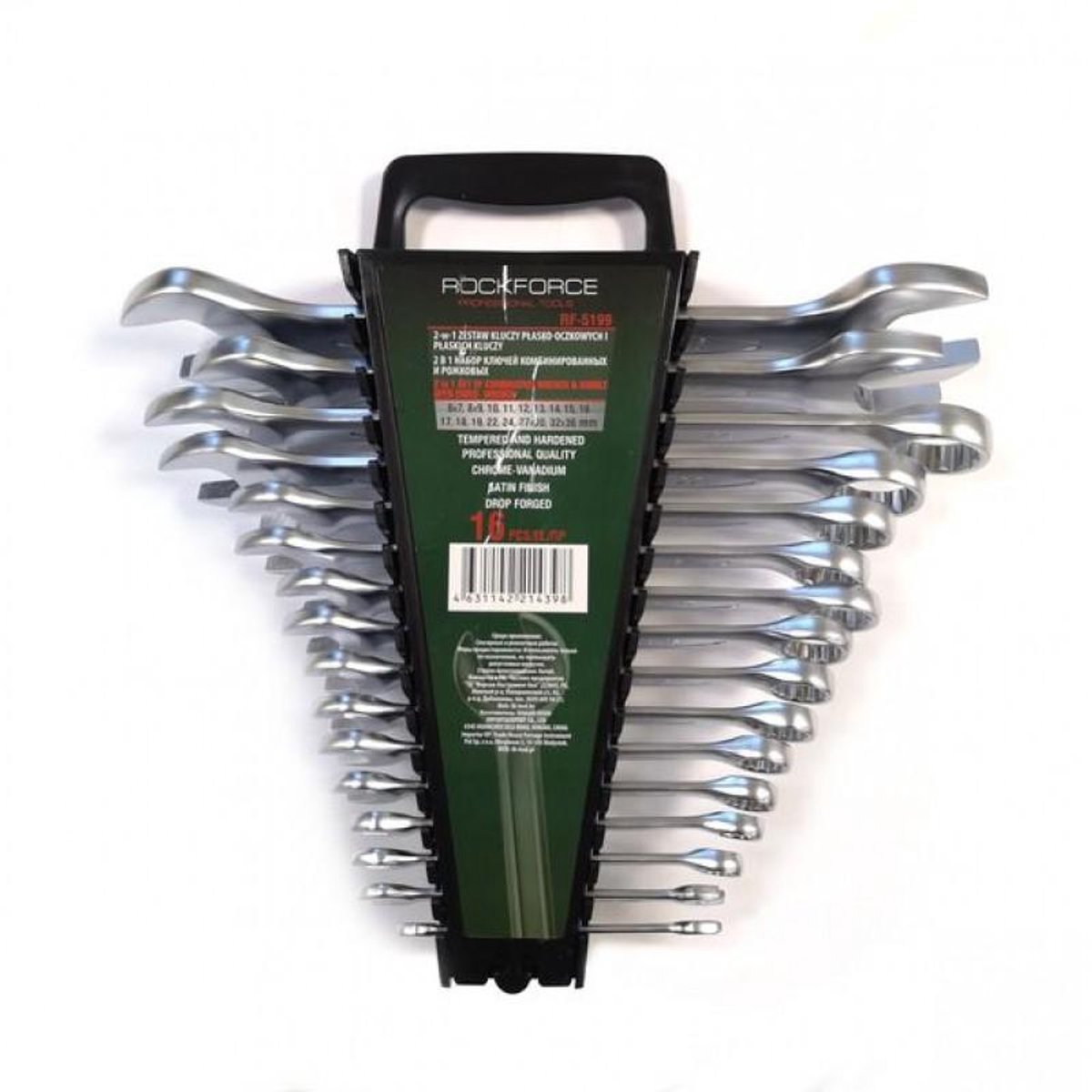 Rockforce RF-5199 - Steeksleutel en Ringsleutelset - 16 delig - Chroom-vanadium staal