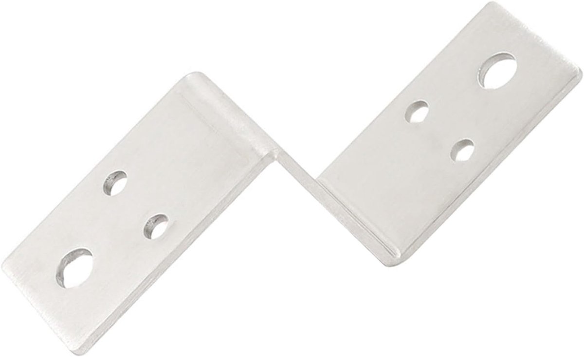 Z-vormige hoekverbinder - Hoekbevestiging kast - Verstevigen meubels - Verdikt roestvrij staal - 3x35x60mm - Zilver