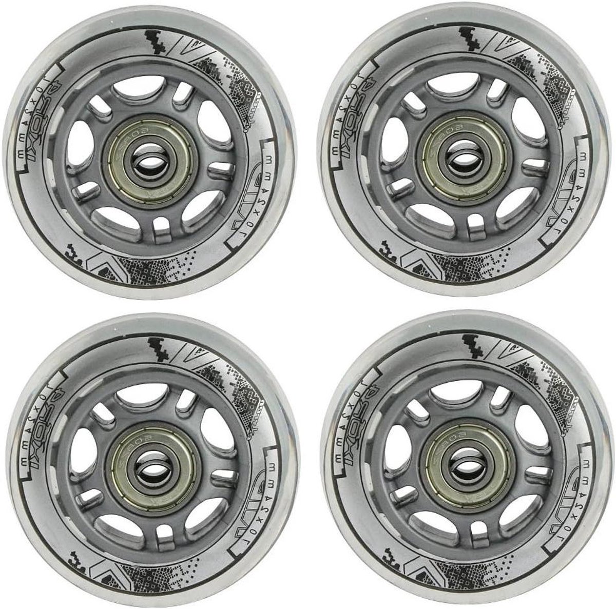 Skeelerwielen Set Inline Skate Wielen Recreatief Skaten PU 82A Hardheid 70mm Diameter Transparant