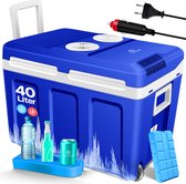 KESSER® 40-liter koelbox met wielen, warm en koel houden, thermo-elektrische koelbox 12 volt en 230 volt minikoelkast thermobox voor auto, boot en camping met eco-modus inclusief koelaccu Grijs KESSER® 40-liter koelbox met wielen, warm en koel houden, thermo-elektrische koelbox 12 volt en 230 volt minikoelkast thermobox voor auto, boot en camping met eco-modus inclusief koelaccu Grijs