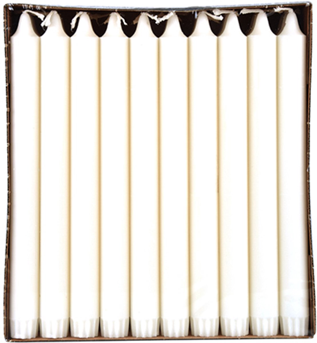 4x 30 Kroonkaarsen Ø 22 cm · 24 cm wit van 100% stearine