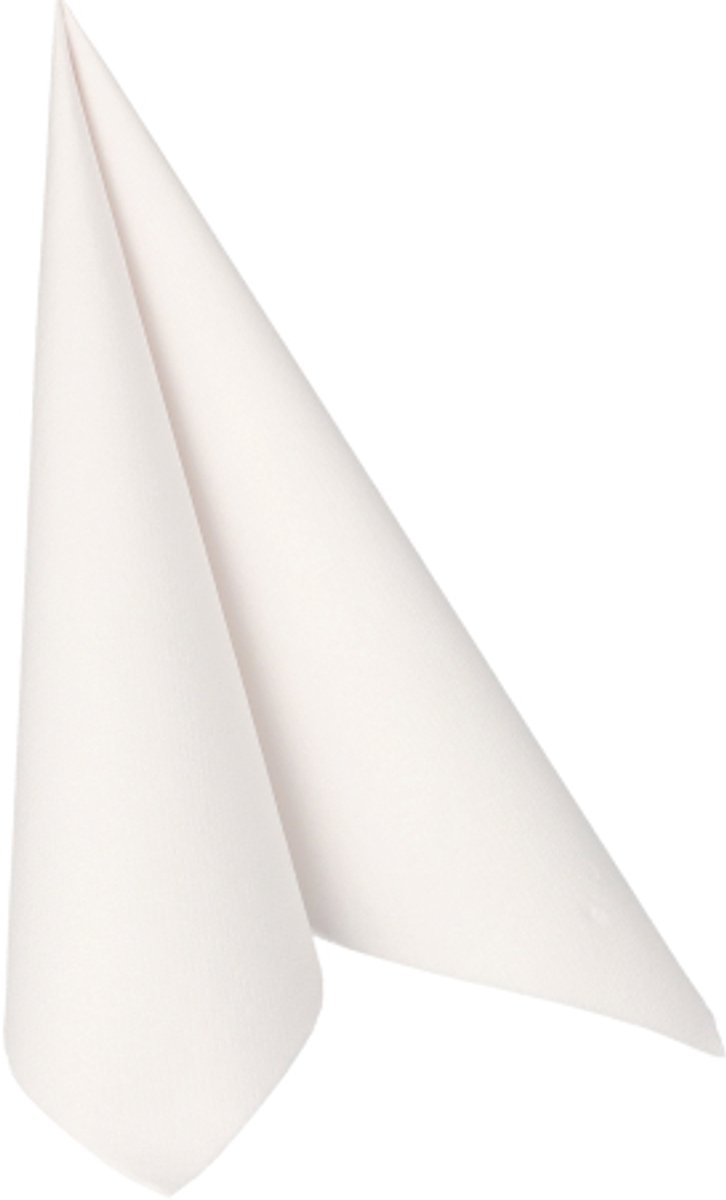 5x 50 Servetten ROYAL Collection 1/4 vouw 40 cm x 40 cm wit met papierverpakking