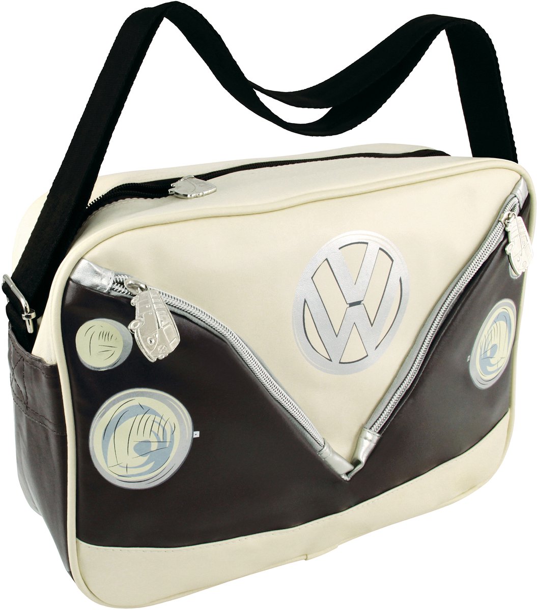 BRISA VW Collection - Stijlvolle & coole Volkswagen retro/vintage schouder-/reistas met VW T1 Bulli Bus- motief (kunstleer)