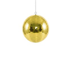 KIMU® Discobal Goud zonder Motor Ø 30 cm Middelgroot - Discobol Gouden Spiegeltjes 10 x 10mm - Spiegelbol Disco Bal Bol - Kinderkamer Feestje Discolamp Decoratie Space Planeet Halloween