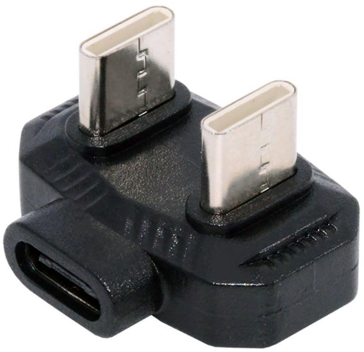 Allecto - USB C OTG Adapter - 1 naar 2 - U-Vormige Hoek - 480 Mbit/s Dataoverdracht - Compatibel met meerdere apparaten - Handig voor onderweg - Zwart