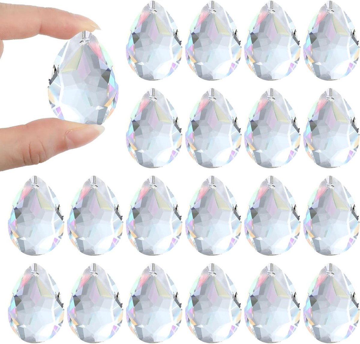 20 Stuks Suncatcher Kristallen Prismen voor Raamdecoratie, Tuin, Kandelaar en Bruiloften - 38mm Glas Kristallen voor DIY Versiering