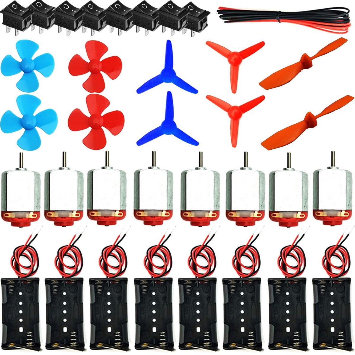 RUNCCI-YUN Set van 8 Micro DC Motoren Kit voor DIY Projecten en Speelgoedauto's