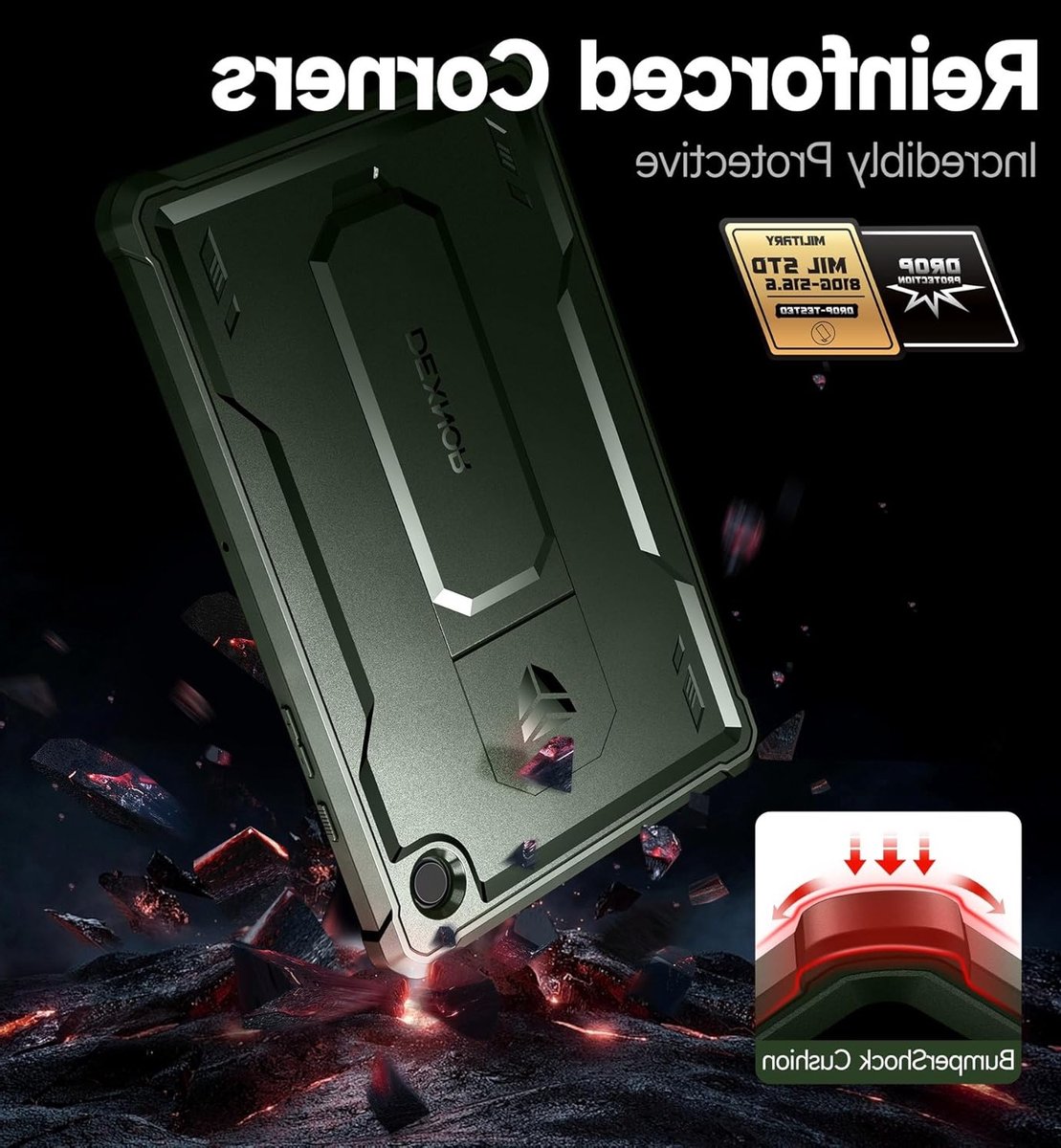 Robuuste Heavy Duty Beschermcase voor Samsung Galaxy Tab A8 met Ingebouwde Screen Protector en Kickstand, Schokbestendig en Duurzaam