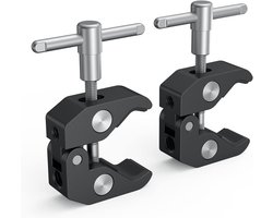 Super Clamp Set voor Statiefpoten, Camera Monitor en LED Verlichting - 2 Stuks, Professionele Accessoires voor Fotografie en Videografie