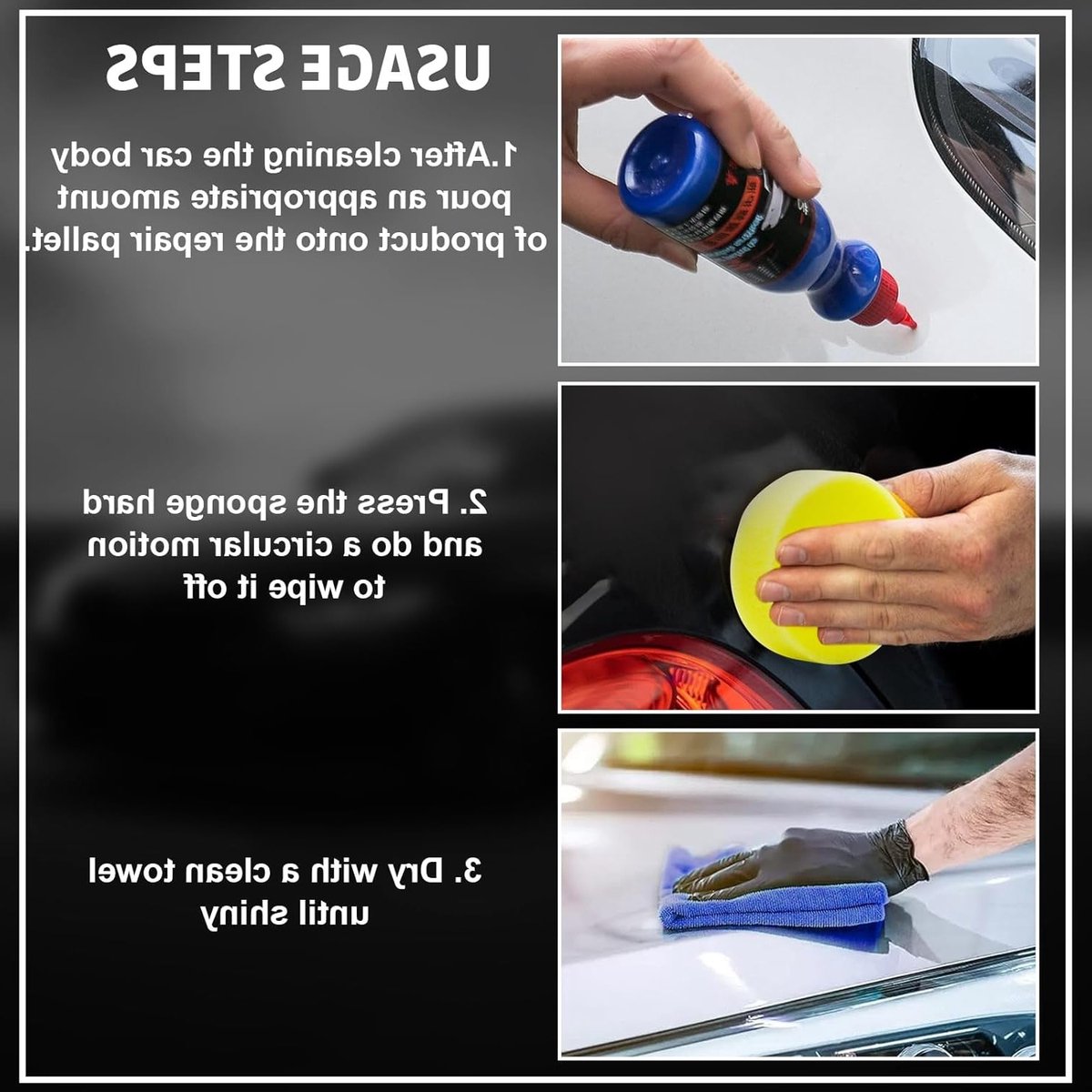 Polish voor het Verwijderen van Krassen op Auto's - 100ml Krassenverwijderaar, Auto Herstelvloeistof, Inclusief Doekjes en Spons voor Perfecte Afwerking – foto 3