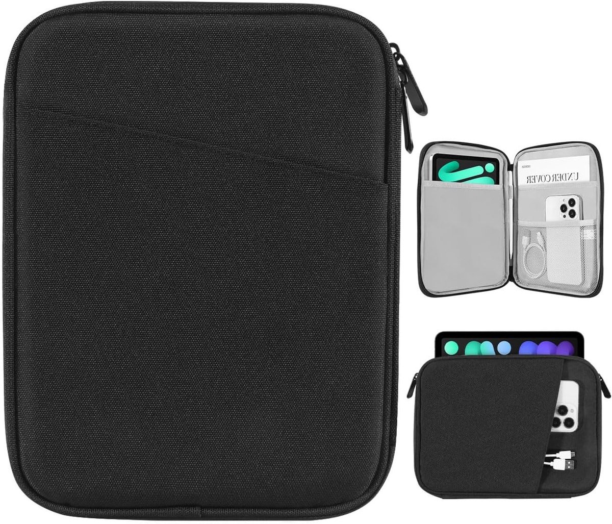 Tablet Sleeve Tas voor 8-9 Inch Tablets zoals iPad Mini, Galaxy Tab en reMarkable - Zwart, Bescherming en Draagbaarheid