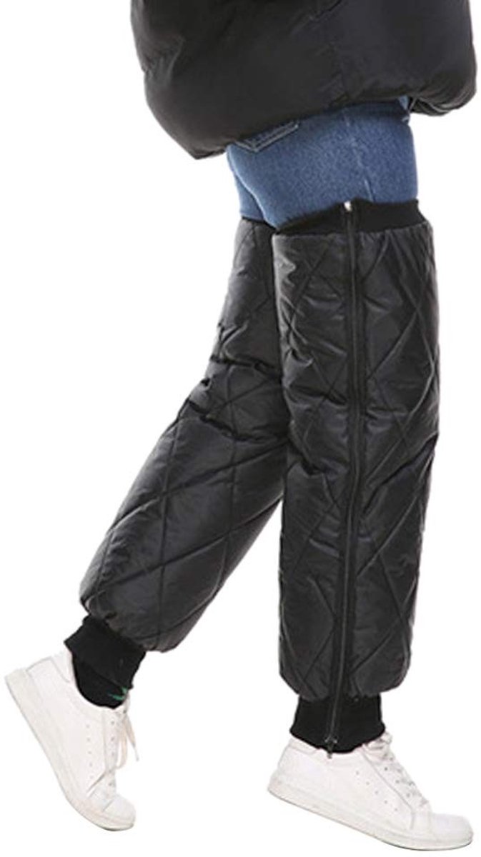 aladdien - Thermische over knie mouw - Winddichte legging - Bescherming tegen kou - Zwart - Kniebeschermers - Perfect voor motorrijders - Geschikt v..