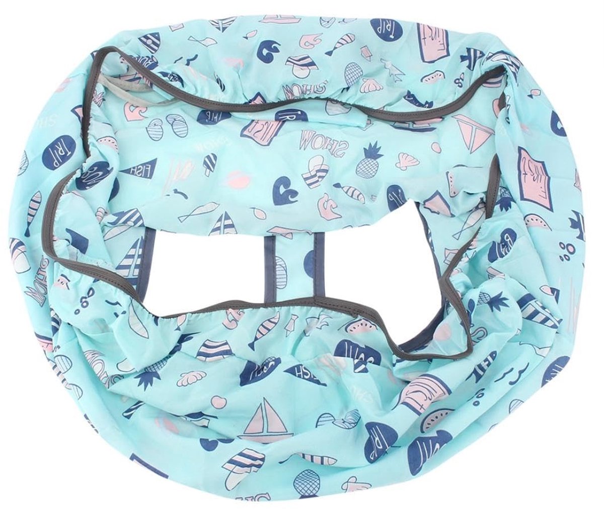 Allecto - Hoes voor winkelwagen - 2-in-1 hoes - Comfortabel en praktisch - Blauw - Kinderstoelhoezen - Geschikt voor baby's - 65 x 35 x 40 cm