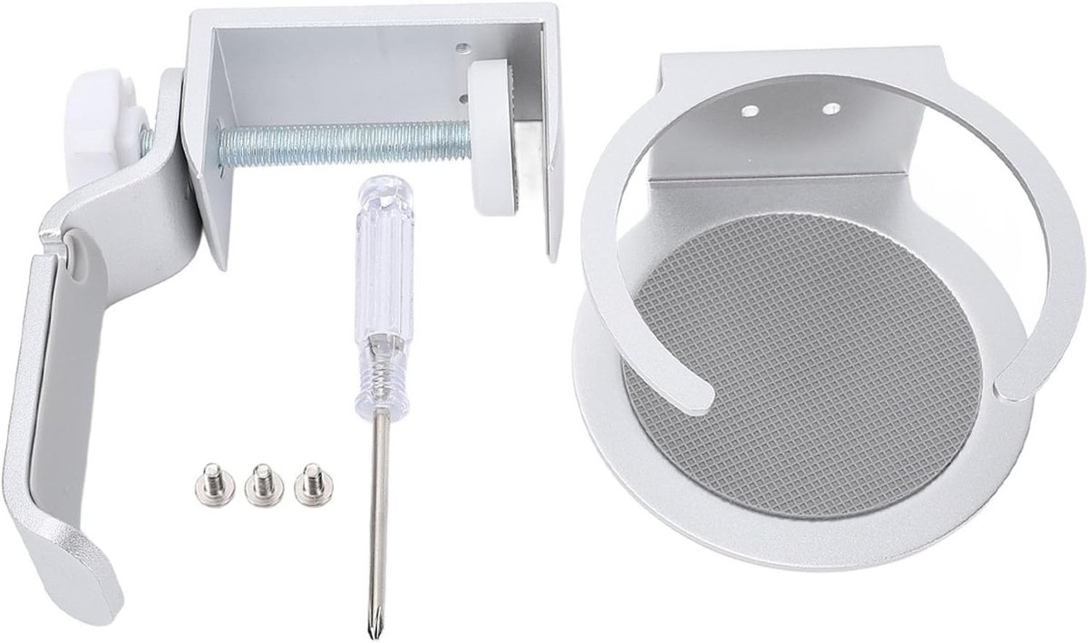 Desk Cup Holder en Hoofdtelefoonstandaard 2-in-1 van Aluminium Legering met 360 Graden Draaibare Arm voor Gaming en Kantooraccessoires