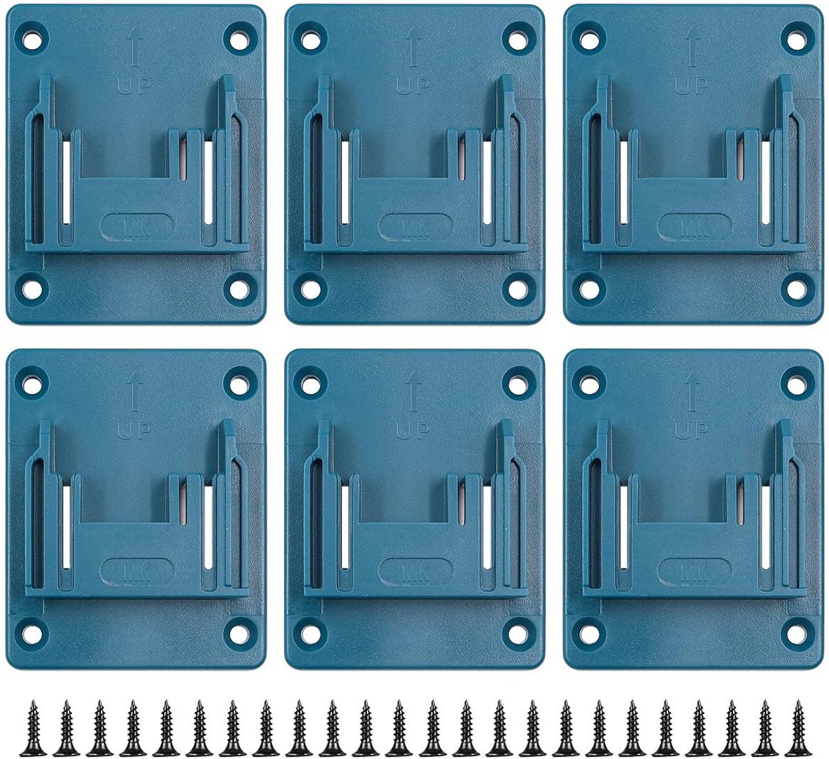Dailygoods- Boorhouder Muurgemonteerd - Gereedschapswand - Opslag voor Makita 14,4V/18V - 6 Stuks - Hoogwaardig ABS - Sterk Draagvermogen - Gereedschapshouder