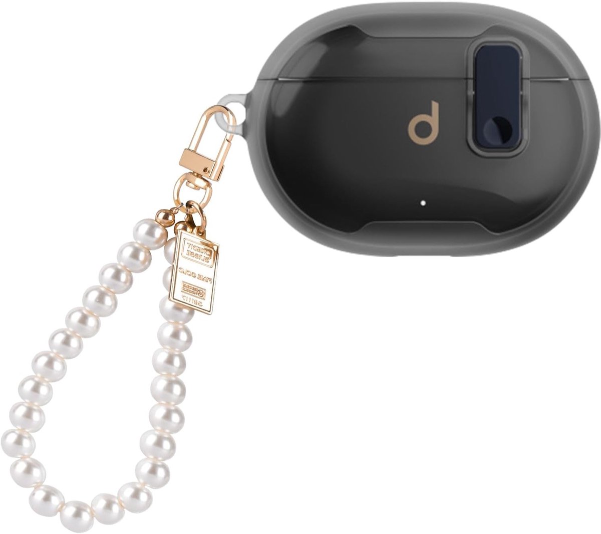 Transparante parel sleutelhanger beschermcase voor oordopjes, ultra dun TPU, schokbestendig en krasbestendig, ideaal voor dames