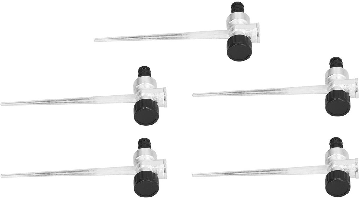 Dailygoods- Gazonsproeier Spike 5 STKS - Antiroestmetaal - 1/2 Inch Binnendraad - Universele Interface - Geschikt voor Gazonirrigatie - Afmetingen 19,5 x 7 x 3 cm - Tuinsproeier
