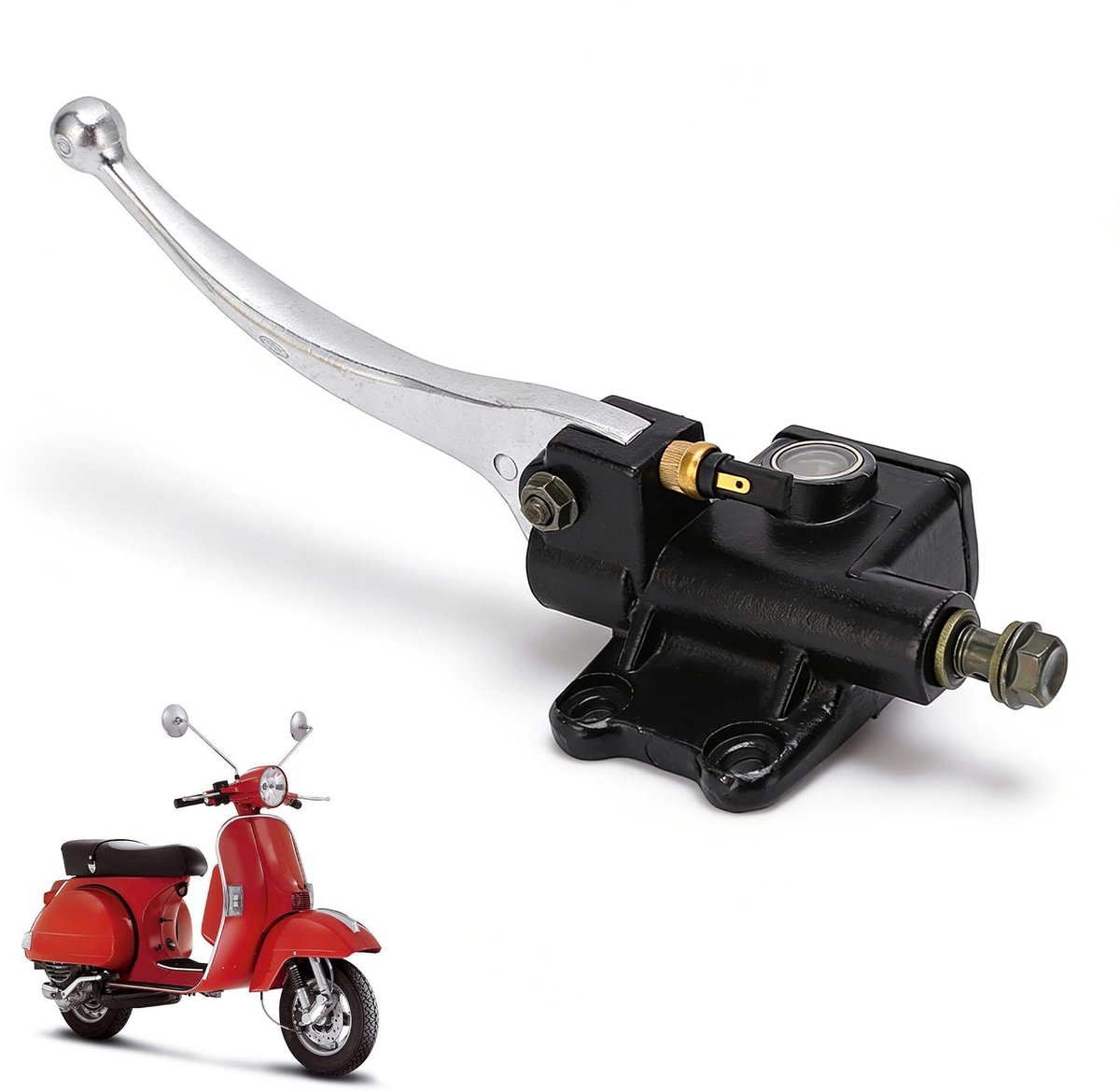 Dailygoods- Remkoppeling Aluminium - Hoofdremcilinder - Hydraulische Pomp - Vervanging Vespa PX 125/200 - Schijfrem - Comfortabel Hendelgevoel - Remcilinder