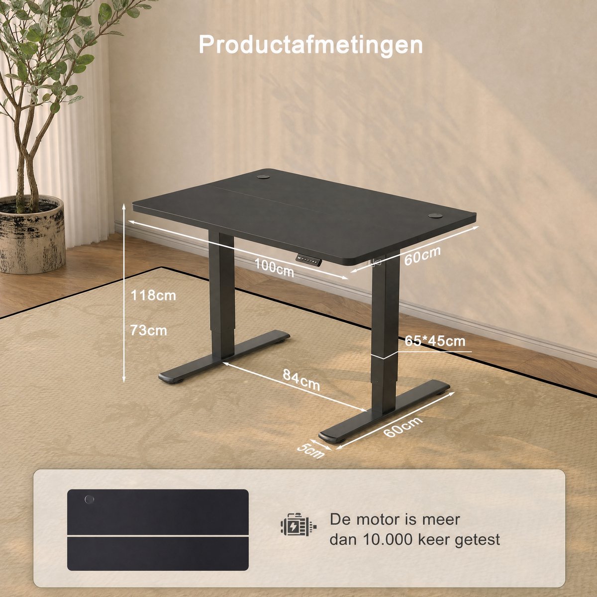 Devoko Zit-Sta Bureau 100x60 cm met geheugenstanden thumbnail 5