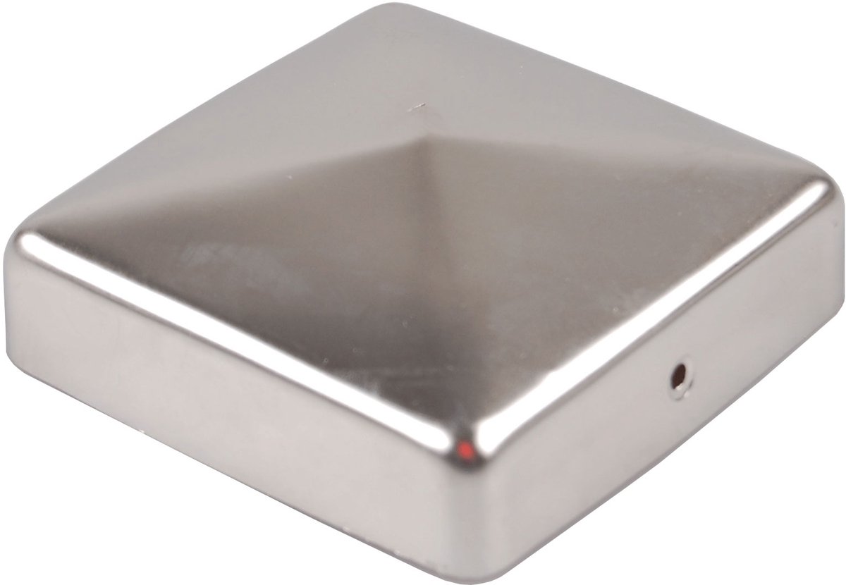 TRUTZHOLM - Paalkap 101 mm Piramide - RVS - Afdekkap voor Palen 10x10 cm - Roestvrij Staal - Paalhoed - Hekwerkdecoratie