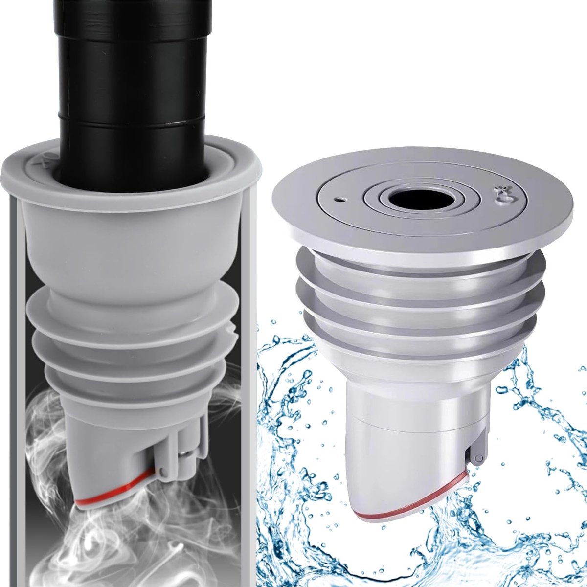 Dailygoods- Afvoerslang met anti-geur afdichting - Afvoerstop - Afvoerplug - Buis - Siliconen - Voor afvoerpijp 18-30 mm