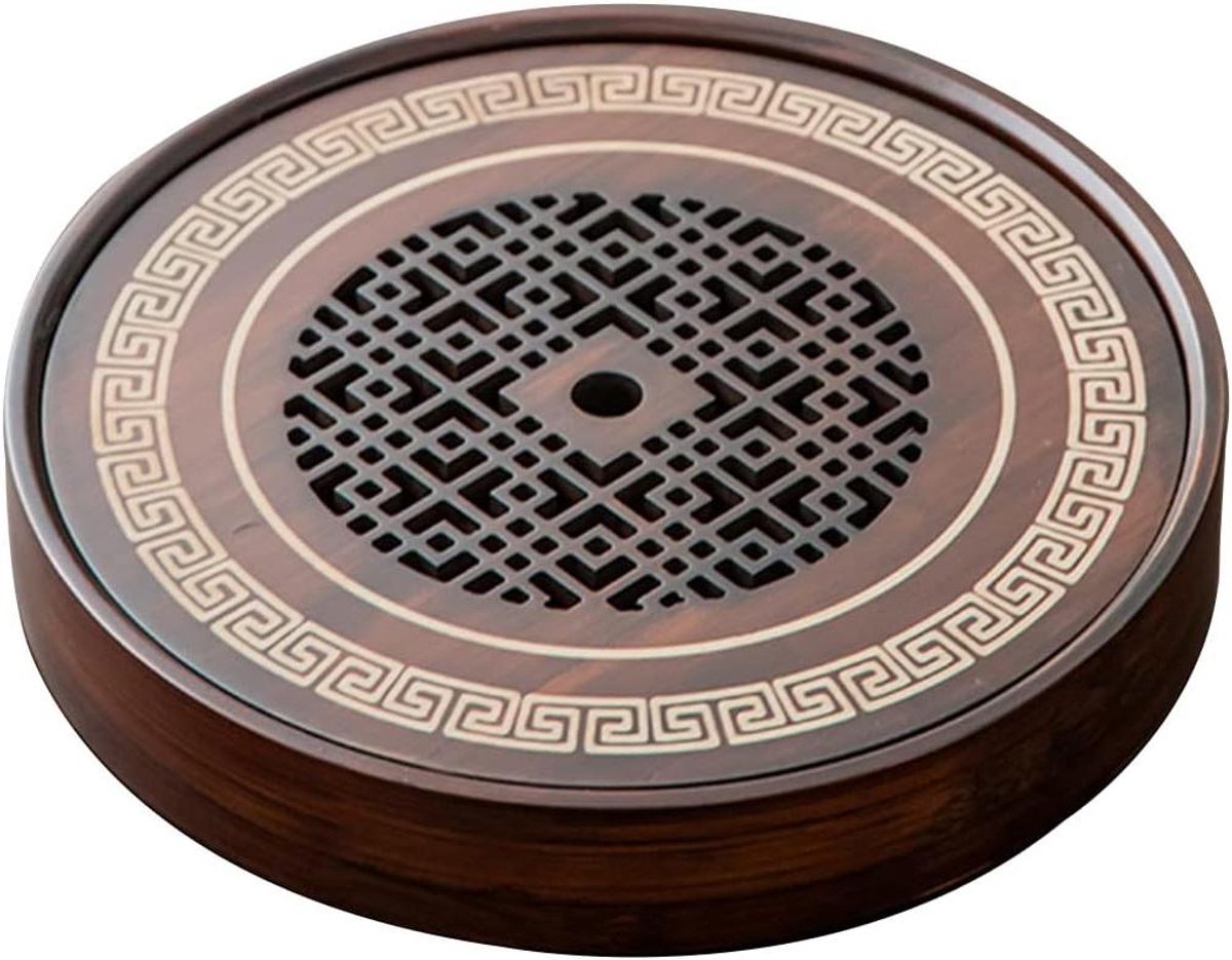 Kung Fu Theeblad - Theeplateau Bamboe - Thee Ceremonie - Wateropslag Ontwerp - 30 x 30 cm - Bruin