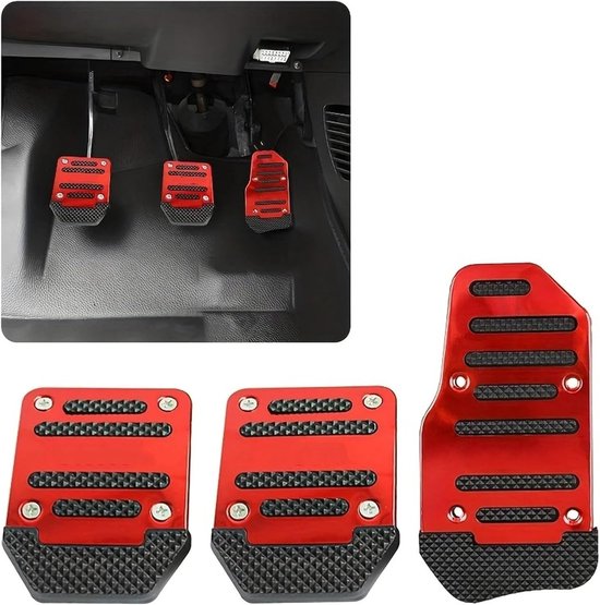 Auto Pedaalhoezen - Rem Gaspedaal - Veiliger Rijden - Antislip Ontwerp - 1 Set - Rood — afbeelding 2