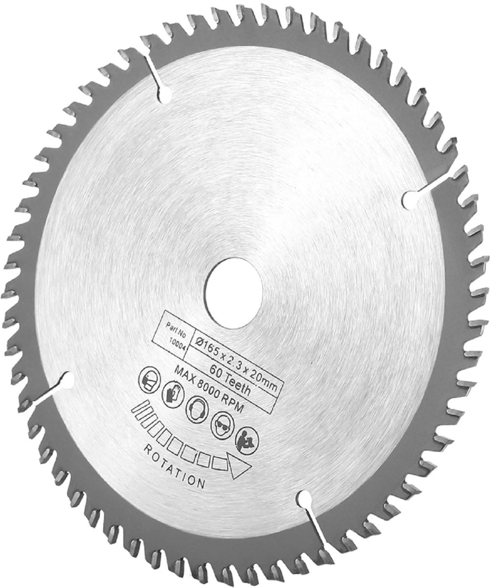 NTH products- Cirkelzaagblad 165 mm - TCT Zaagblad - 60 Tanden - Houtbewerking - Inclusief Reductie Ringen - Geschikt voor Ronde Sneden
