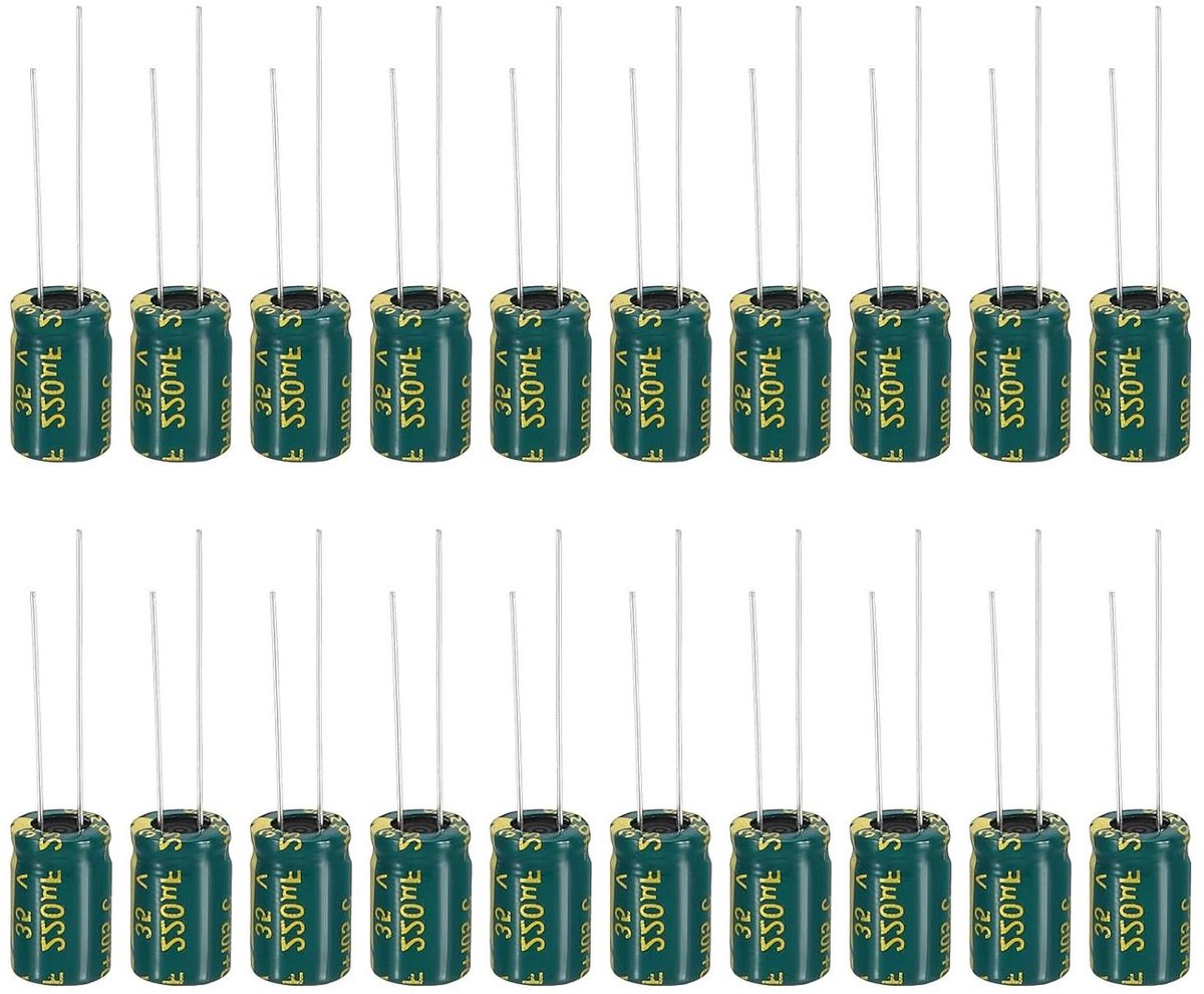 Elektrolytische Condensatoren - Aluminium Condensatoren - Elektronische Projecten - Hoge Frequentie - 220 uF 35 V - Groen